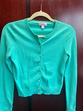 Lilly Pulitzer green Button-Front Crewneck Cardigan